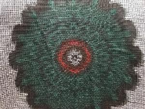 アンティーク　抽象花模様本場村山泥大島紬着物